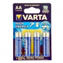 Varta High Energy Mignon AA Batterie 4906 LR06, 4er Blister